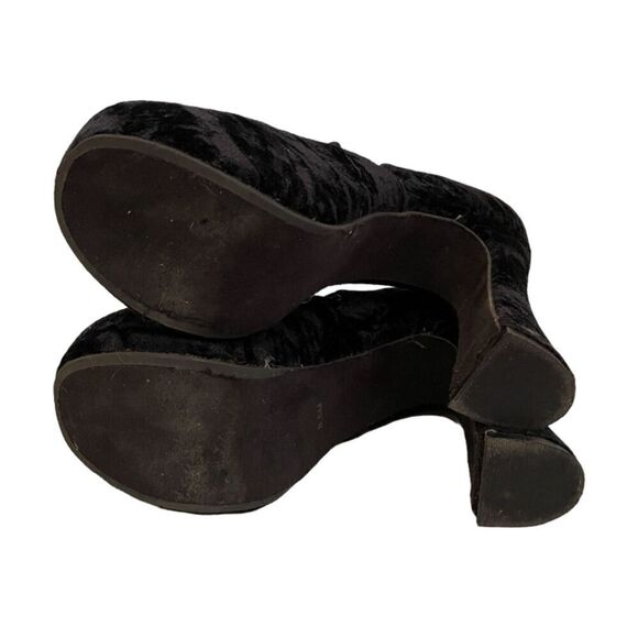 Havana Last by Jeffery Campbell Black Velvet Platform Shoes Size 8.5 - Picture 6 of 9